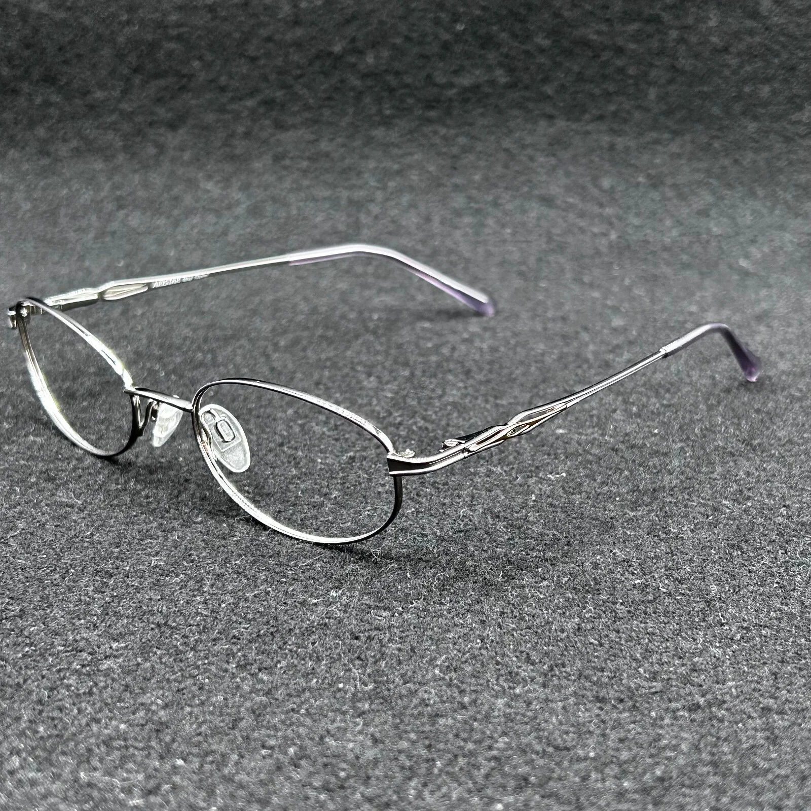 Aristar 6858 Eyeglasses Frame Silver Gunmetal Oval Flex 50-18-135 EUC