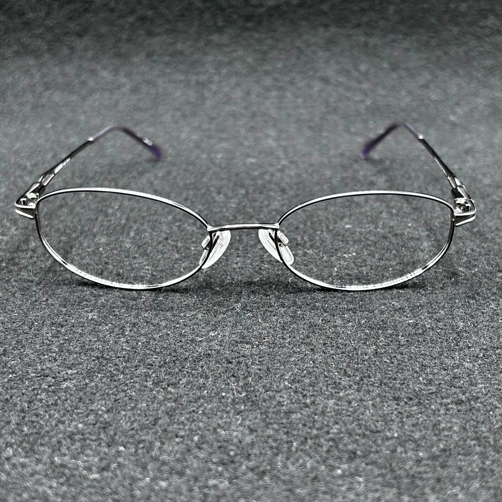 Aristar 6858 Eyeglasses Frame Silver Gunmetal Oval Flex 50-18-135 EUC 2