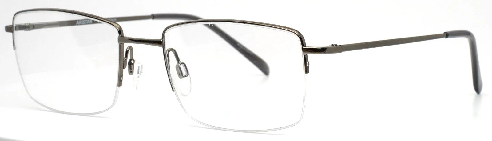 ARISTAR AR16249 505 Gray Mens Rectangle Half Rim Eyeglasses 53-19-140 B:37
