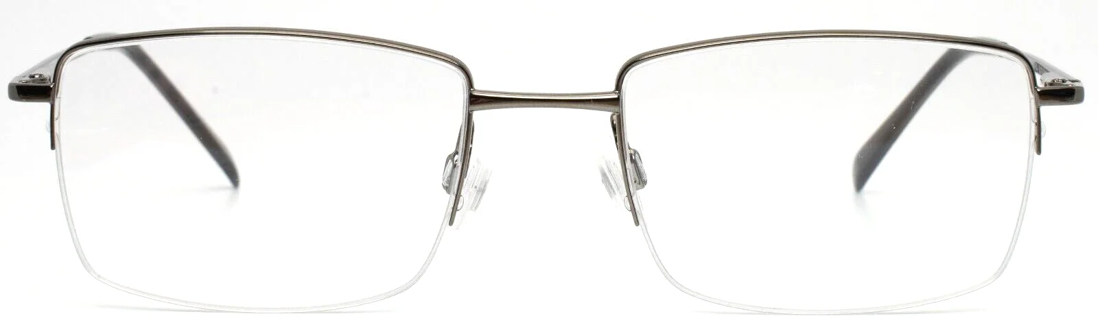 ARISTAR AR16249 505 Gray Mens Rectangle Half Rim Eyeglasses 53-19-140 B:37 2