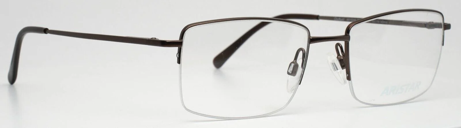 ARISTAR AR16249 535 Brown Mens Rectangle Half Rim Eyeglasses 53-19-140 B:36 3