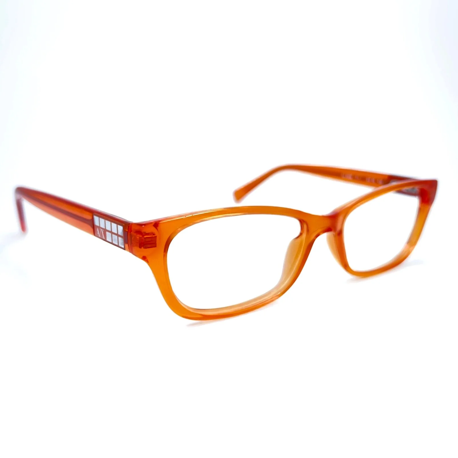 Armani Exchange AX 3008 Neon Clear Orange Eyeglasses Frame 49-15-135 Eyewear