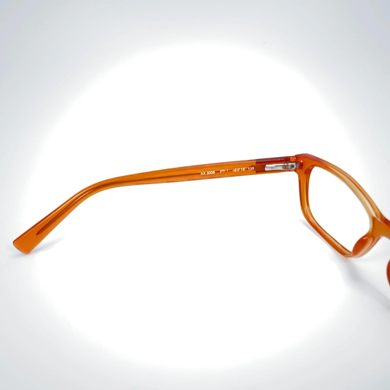 Armani Exchange AX 3008 Neon Clear Orange Eyeglasses Frame 49-15-135 Eyewear 2