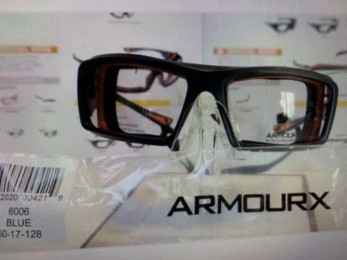 Armourx 6006 Blue Safety Glasses Frame With Demo Lenses (NEW) Ready For Rx
