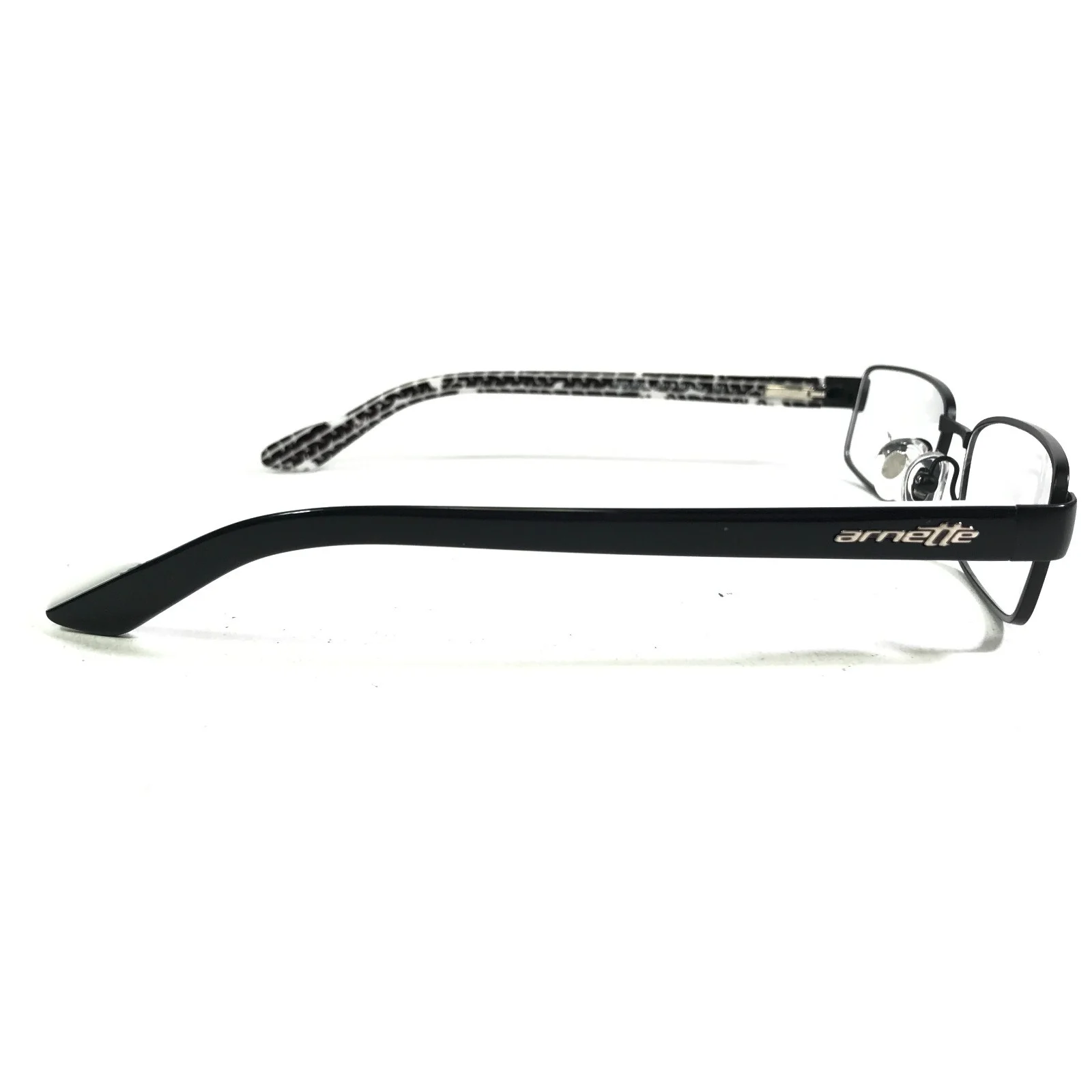 Arnette Rectangular Black And White Eyeglasses Glasses Frames Size 48-17-130 4