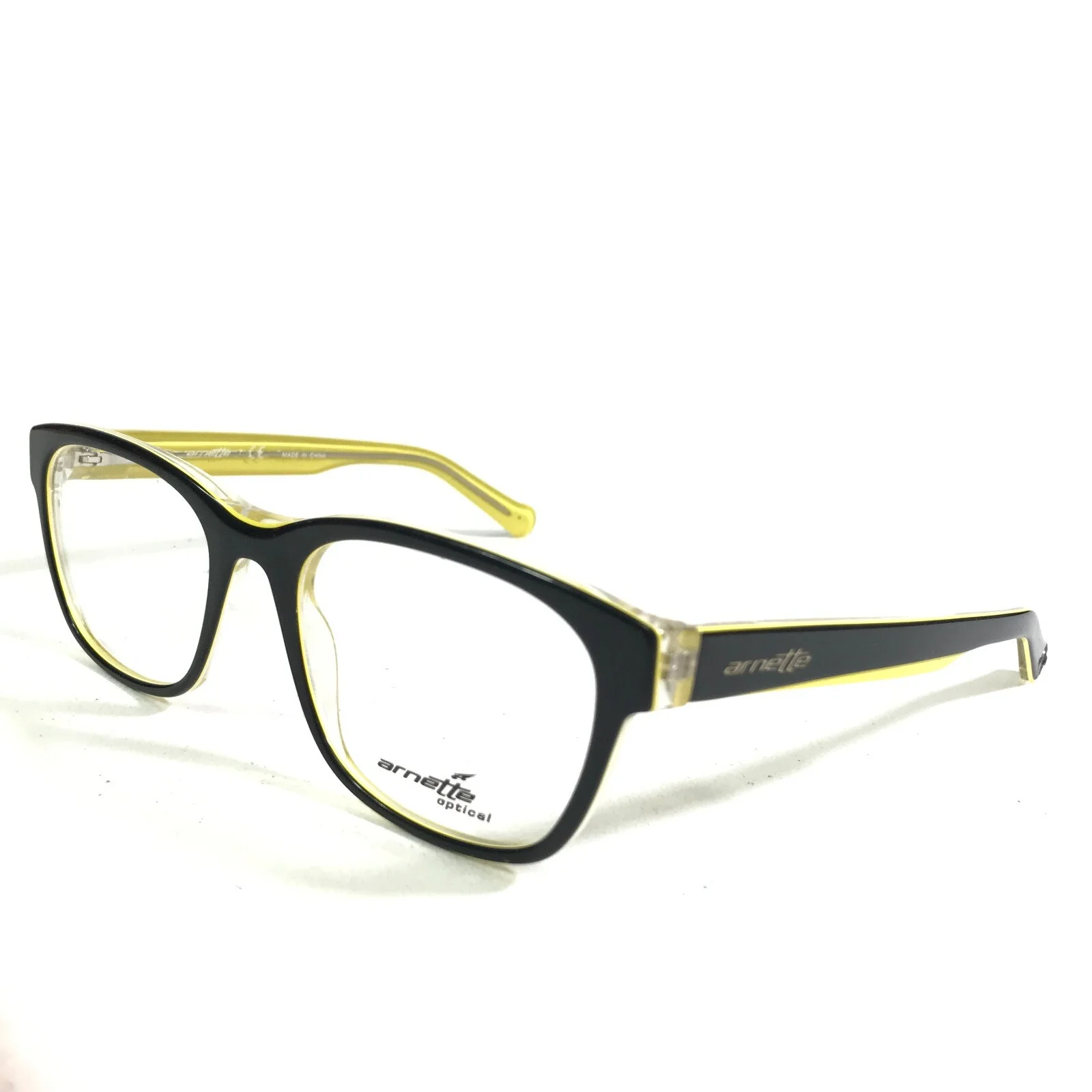 Arnette SELECTOR 7081 1139 Eyeglasses Frames Black Yellow Horn Rim 52-19-140 4