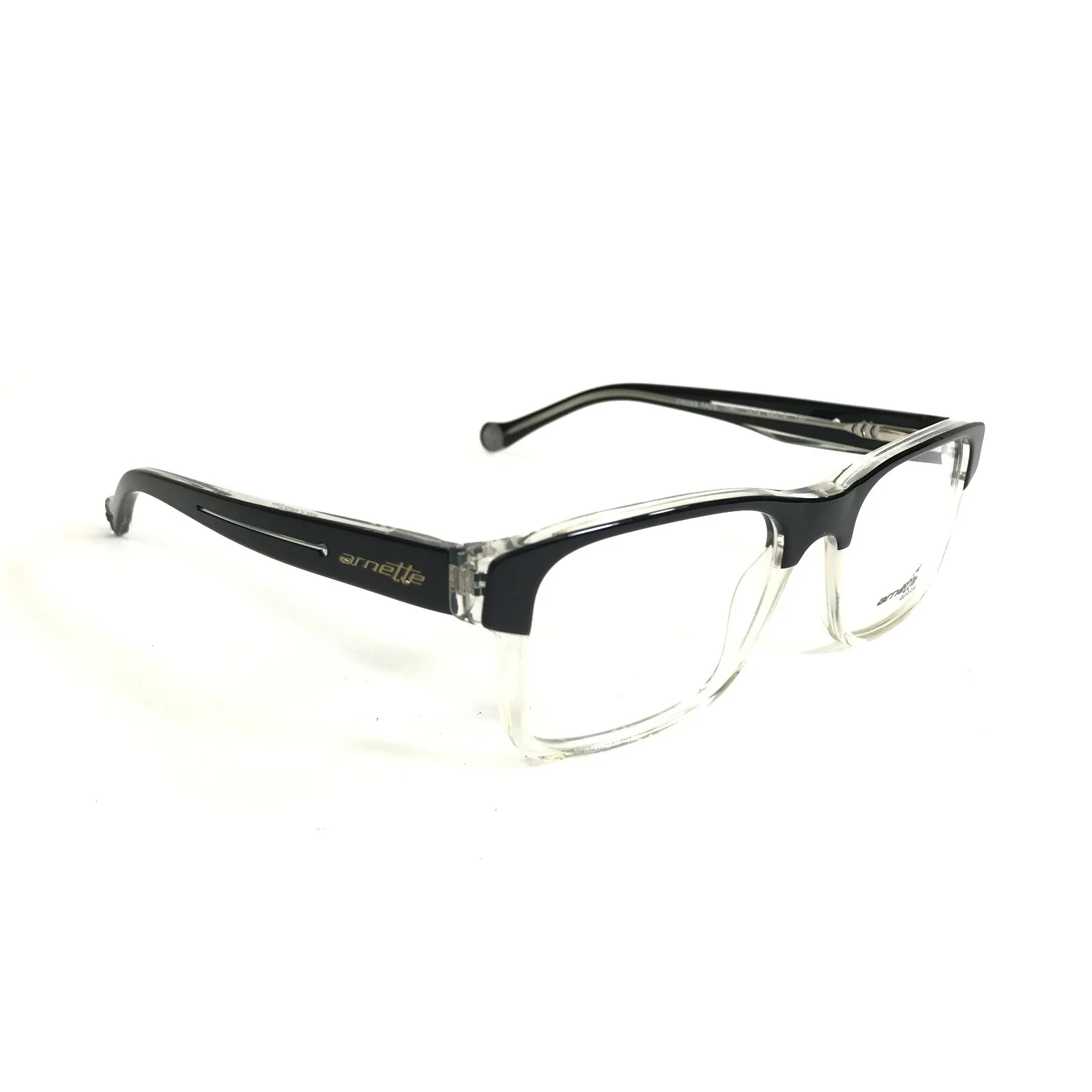 Arnette Small Eyeglasses Frames Cross Fade 7087 1019 Clear Black 49-18-135 3