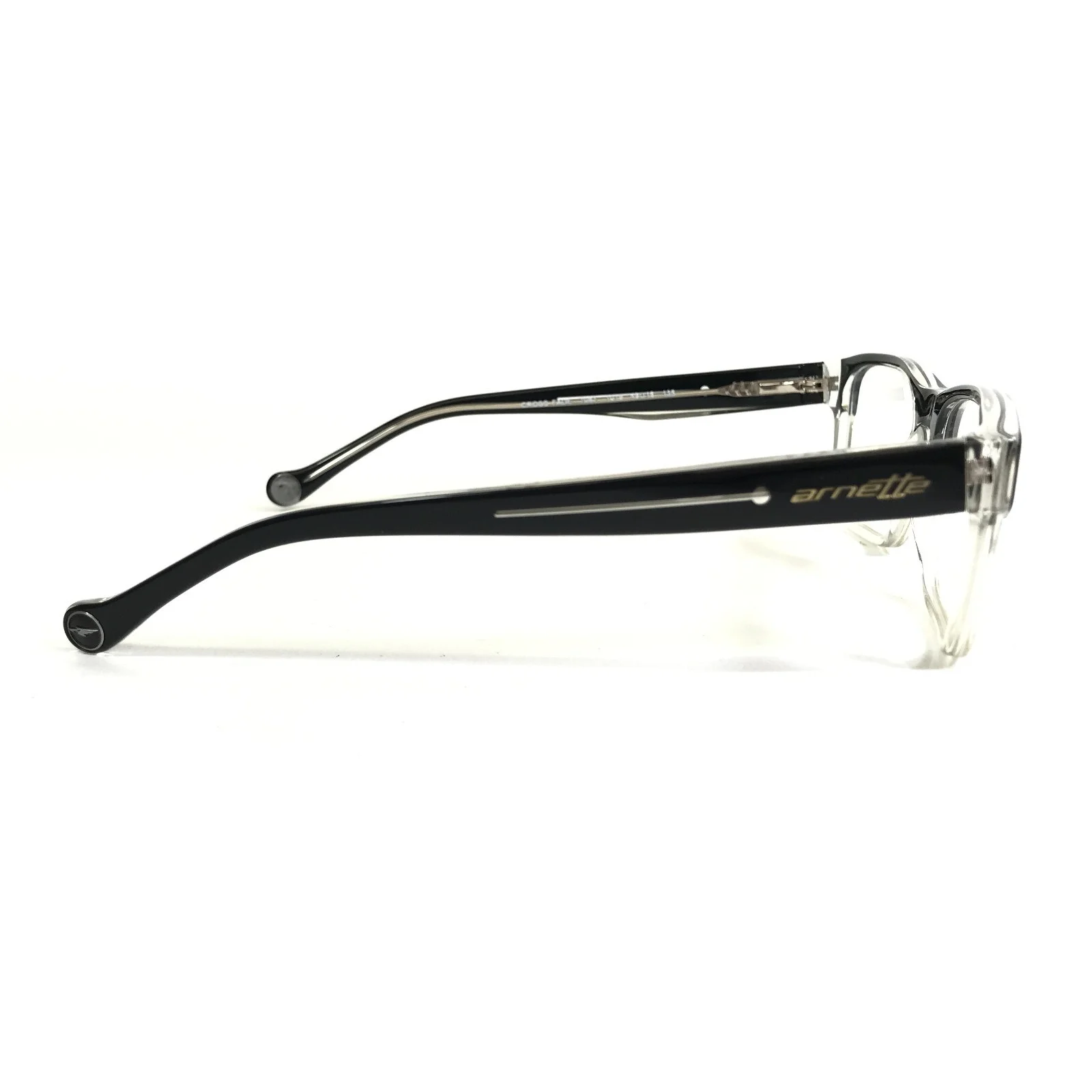 Arnette Small Eyeglasses Frames Cross Fade 7087 1019 Clear Black 49-18-135 4