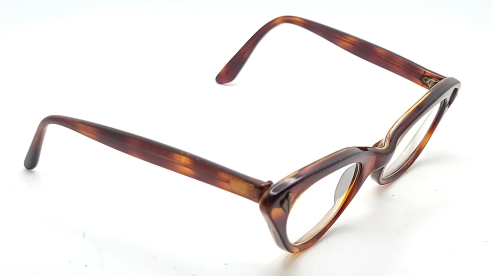 Art Craft 4-5/14 Vintage Small Brown Cat Eyes Eyeglasses Frame USA 3