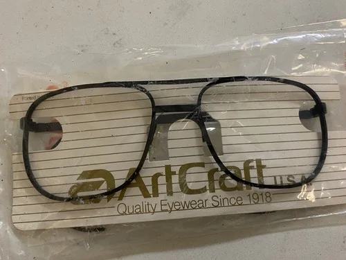 ARTCRAFT Aircrew 380 EYEGLASS Frame 55 18 165mm CABLE TEMPLES Black Made In USA 2