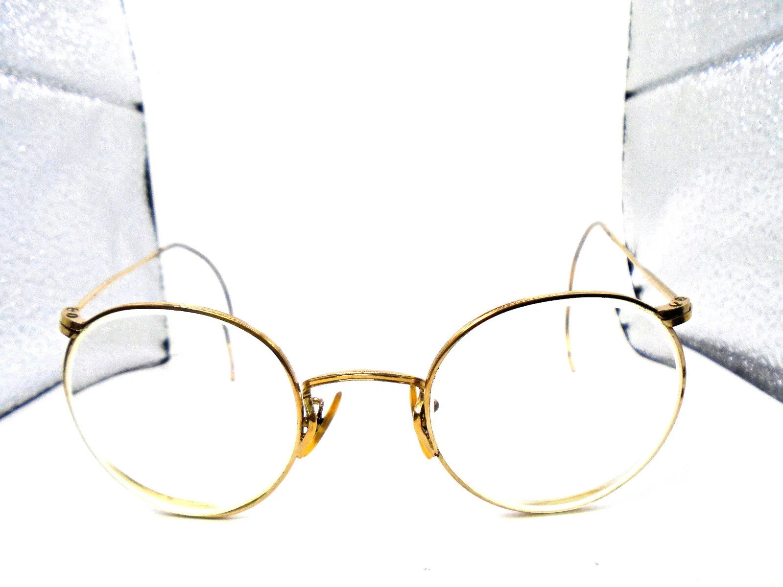 ArtCraft USA Gold 23 Vintage Round Metal Eyeglasses Frames Cable Wrap Temples 2