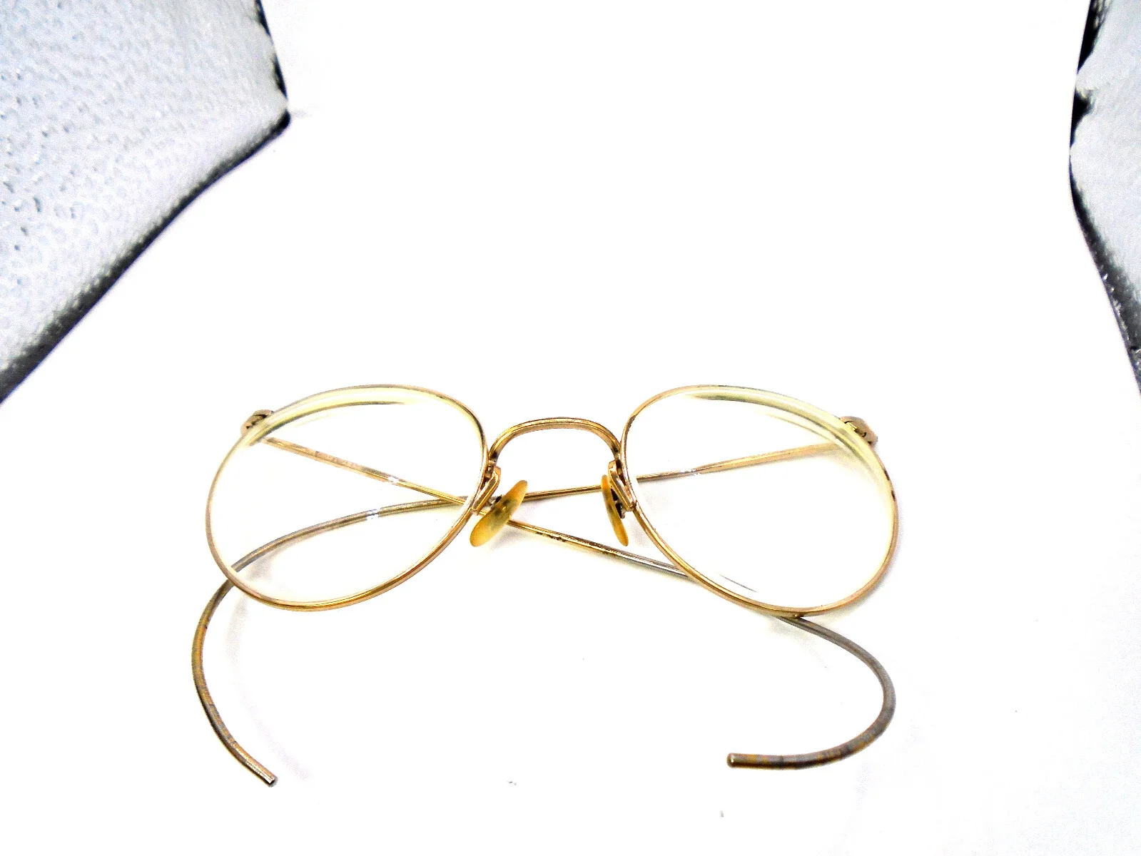 ArtCraft USA Gold 23 Vintage Round Metal Eyeglasses Frames Cable Wrap Temples 3