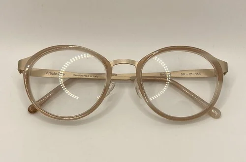 Article One Eyeglass Frames Reid 05 Mat Gold Fade 50-21-135 Handcrafted Italy