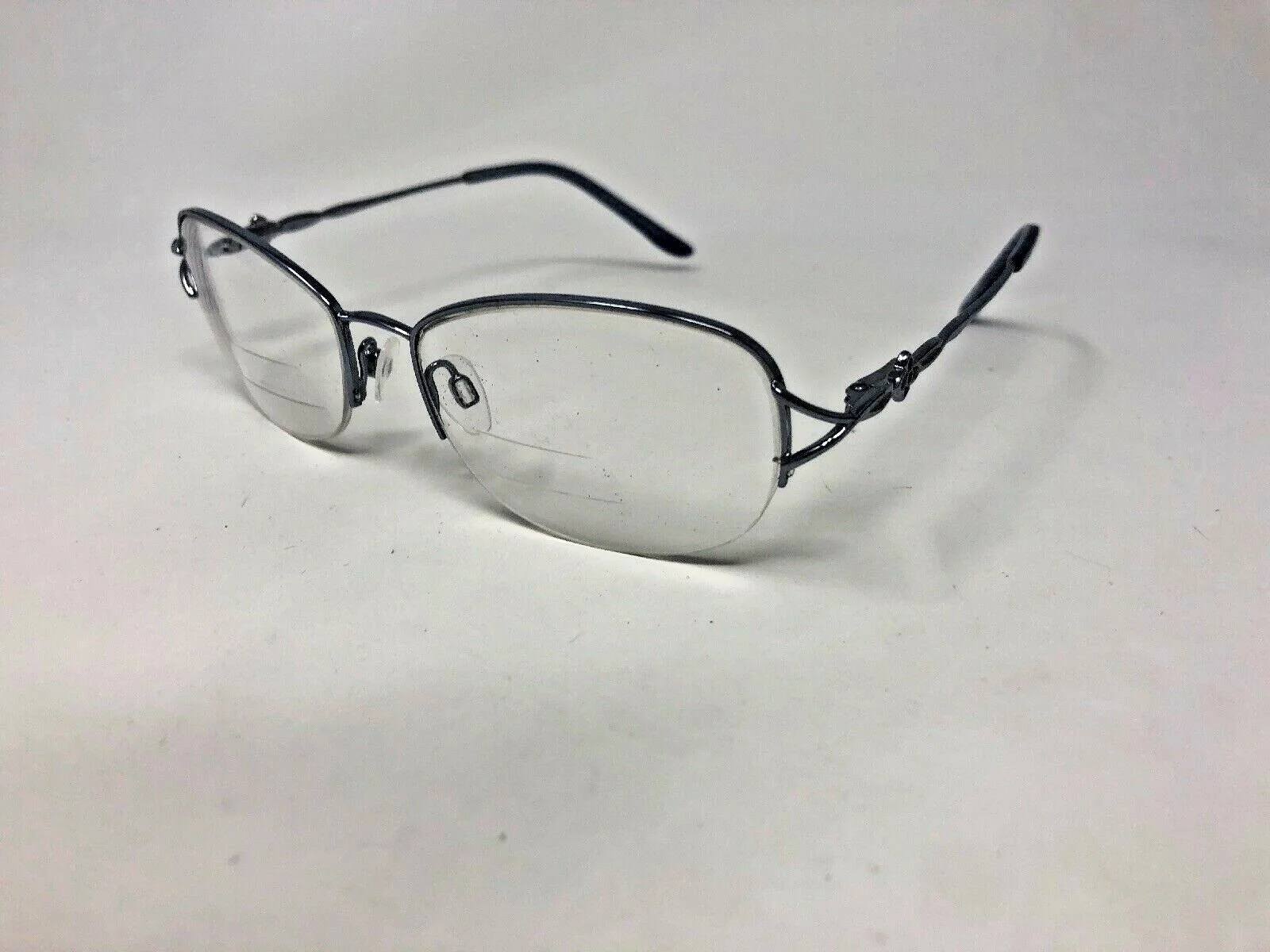 ASHLEY STEWART AS72 Eyeglasses Frame Half Rim 52-17-130 Light Blue Polish JU04