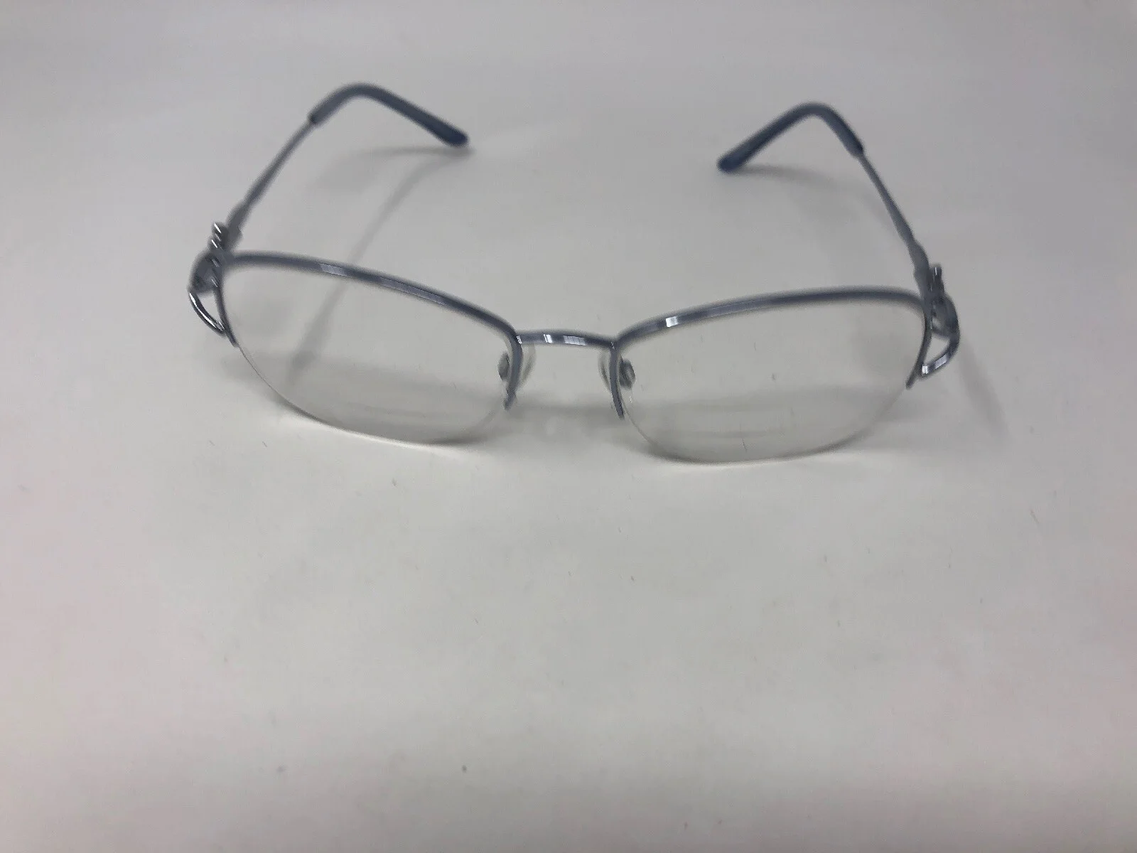 ASHLEY STEWART AS72 Eyeglasses Frame Half Rim 52-17-130 Light Blue Polish JU04 2