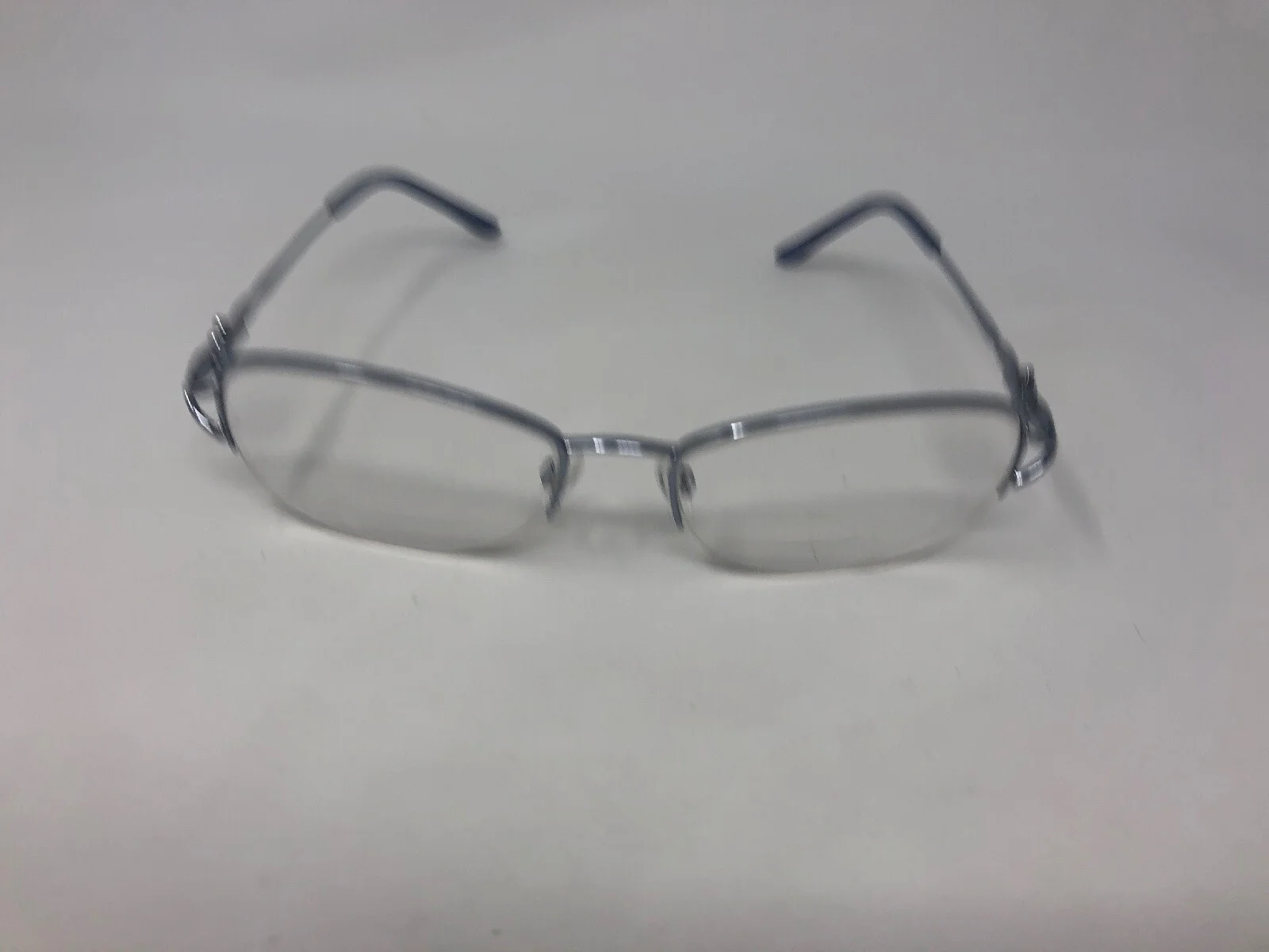 ASHLEY STEWART AS72 Eyeglasses Frame Half Rim 52-17-130 Light Blue Polish JU04 3
