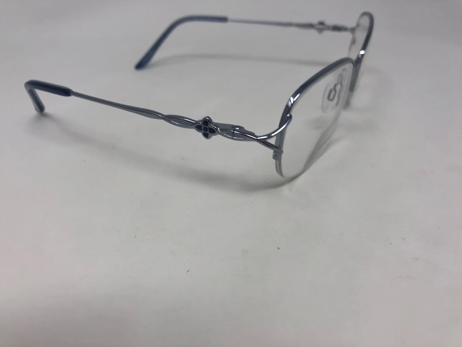 ASHLEY STEWART AS72 Eyeglasses Frame Half Rim 52-17-130 Light Blue Polish JU04 4