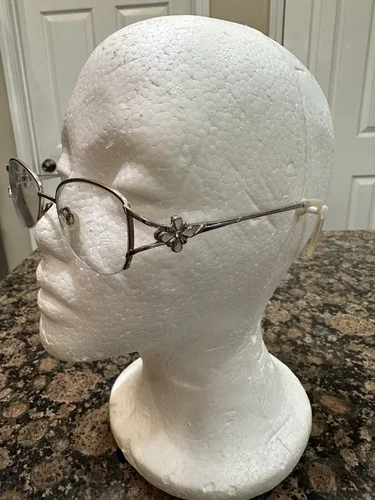 Ashley Stewart AS88 Col 30 Floral Half-Rim RX Eyeglass Frames Size 50-18-135