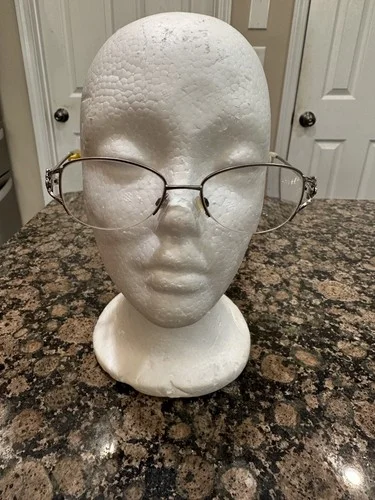 Ashley Stewart AS88 Col 30 Floral Half-Rim RX Eyeglass Frames Size 50-18-135 2
