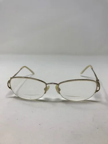 Ashley Stewart Eyeglass Frames AS72 Gold 52-17-130 Half Rim QX65 2