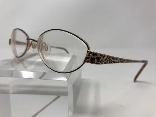 ASHLEY STEWART EYEGLASSES AS 77 51-18-130 GOLD BLACK E975