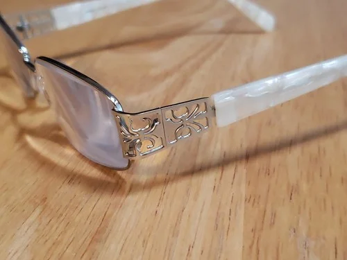 ASHLEY STEWART Eyeglasses as79 col.70 WHITE Marble Full Rim FRAME ONLY 53X16-135 2