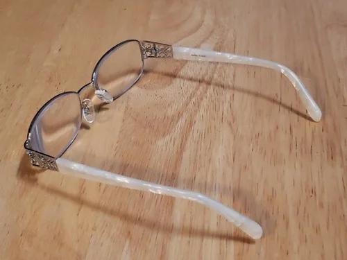 ASHLEY STEWART Eyeglasses as79 col.70 WHITE Marble Full Rim FRAME ONLY 53X16-135 3