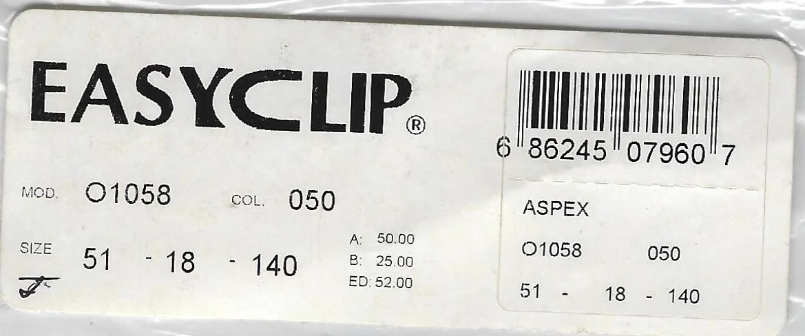 Aspex Easyclip Eyeglasses Eye Glasses Frames with Clip-on Sunglasses & Case NIB 2