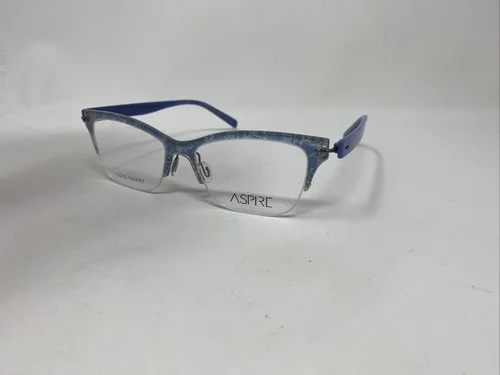 Aspire Eyeglasses Frame UNFORGETTABLE BLUE LACE 53/17/140 HALF RIMLESS /B54 3