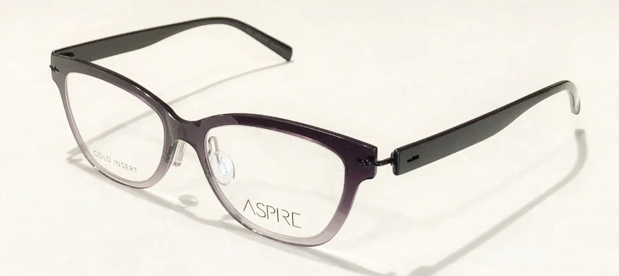 Aspire New Creative Black Fade Eyeglasses Frames 49-15-140 Case Unisex Light