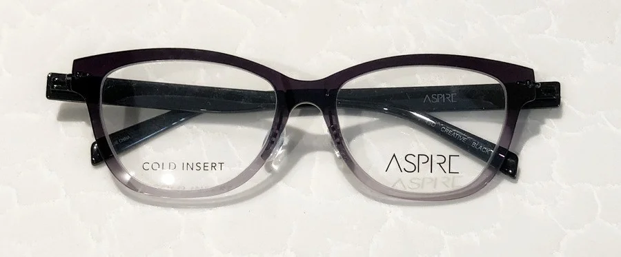 Aspire New Creative Black Fade Eyeglasses Frames 49-15-140 Case Unisex Light 2