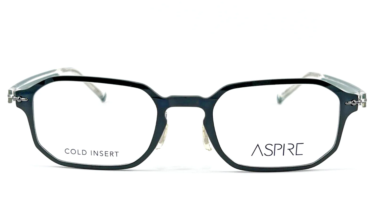 Aspire Quick Mens Plastic Eyeglass Frame Hunter Green 50-20 Adjustable Nose Pads 2