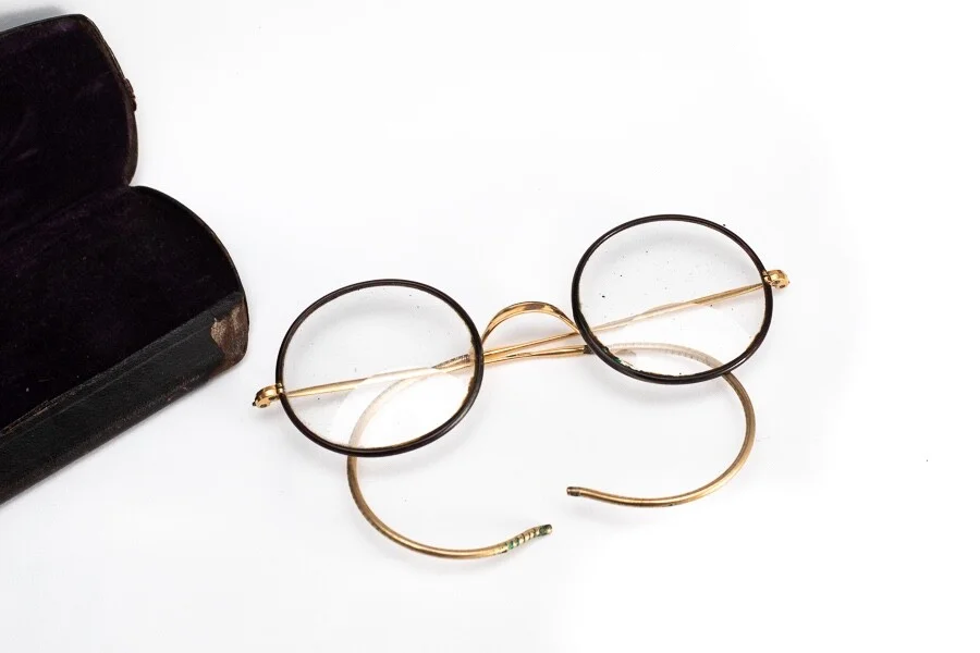 Atq BAKELITE COATED GOLD FILLED ROUND EYEGLASSES GLASSES FRAMES FREE SHIPPING 3