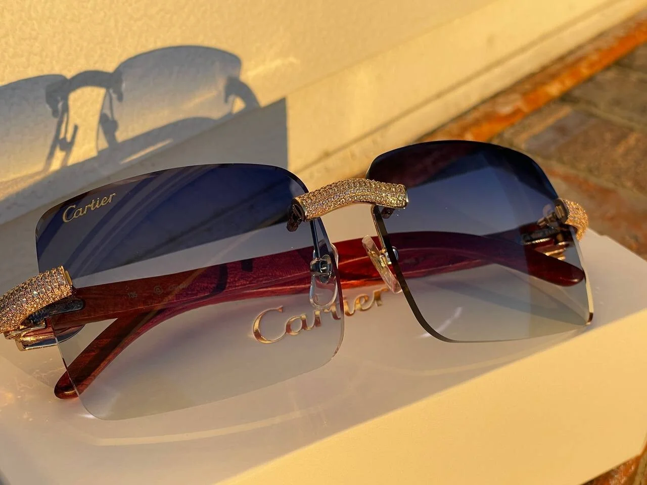 Authentic Cartier Custom Micropaved Wood Sunglasses Eyeglasses Buffs Buffalo 2