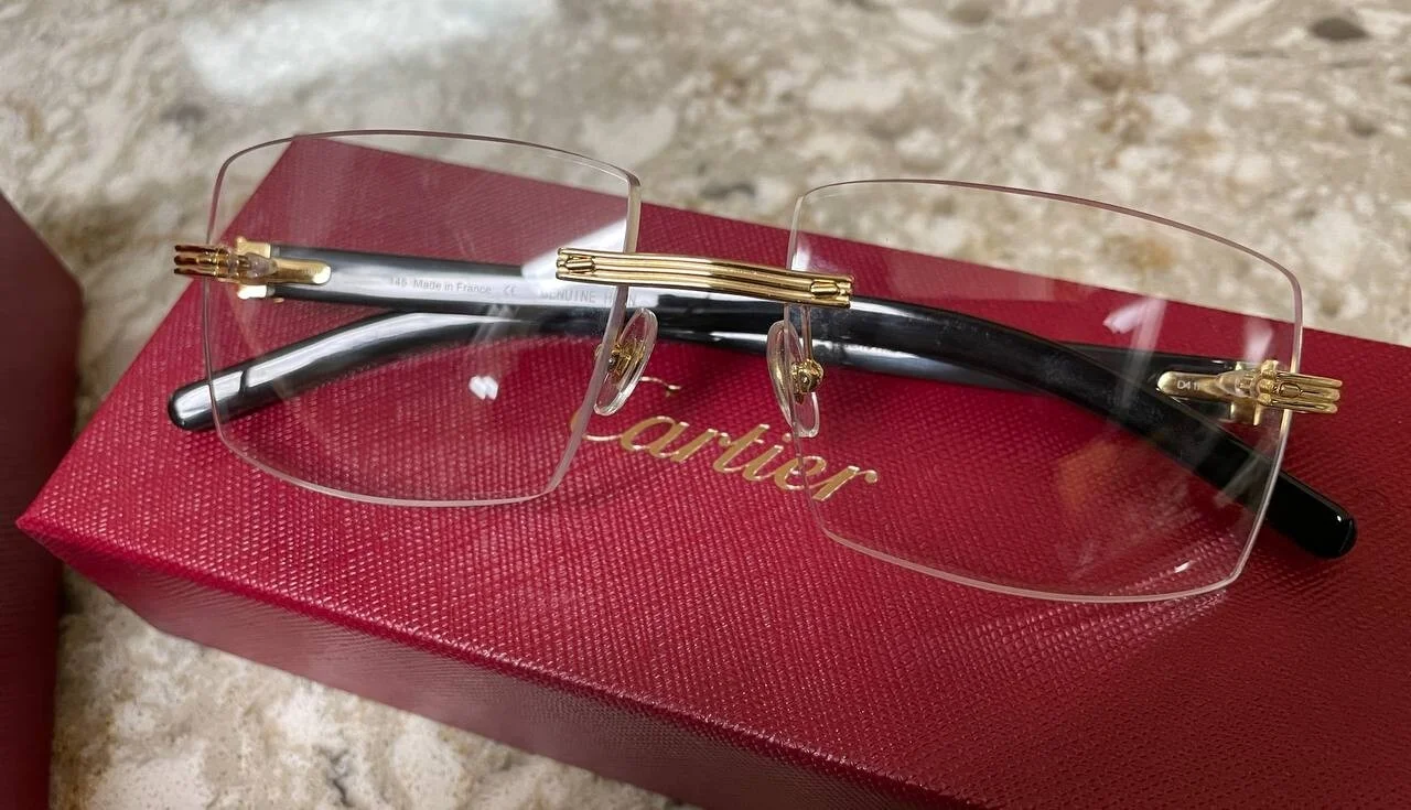 Authentic Cartier Eyeglasses CT0286O 003 59 3MM Lens Buffalo Sunglasses Buffs 2