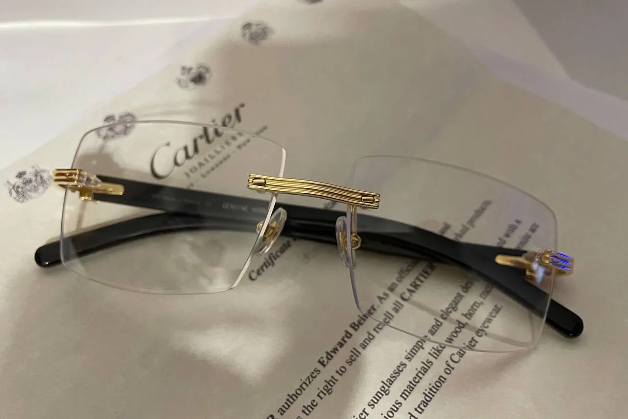 Authentic Cartier Eyeglasses CT0286O 003 Clear Lens Buffalo Sunglasses Buffs 2