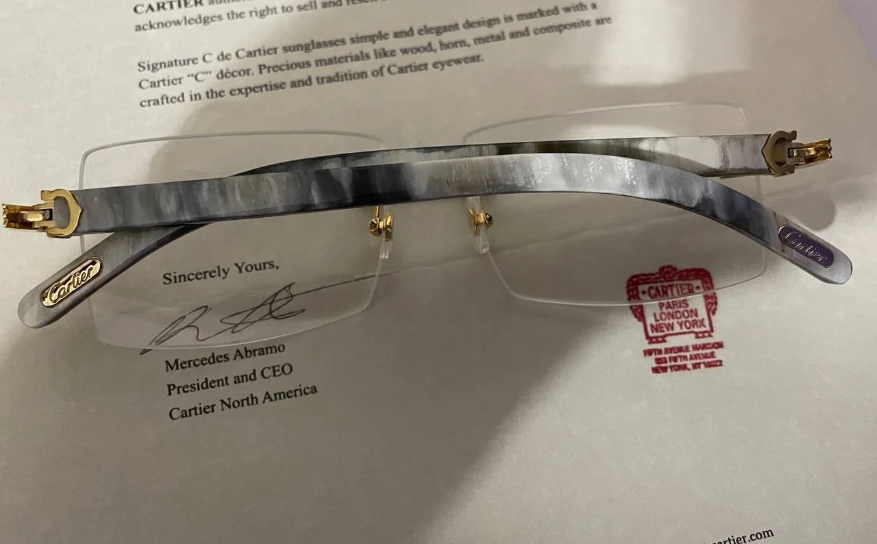 Authentic Cartier Eyeglasses CT0286O 003 Clear Lens Buffalo Sunglasses Buffs 3