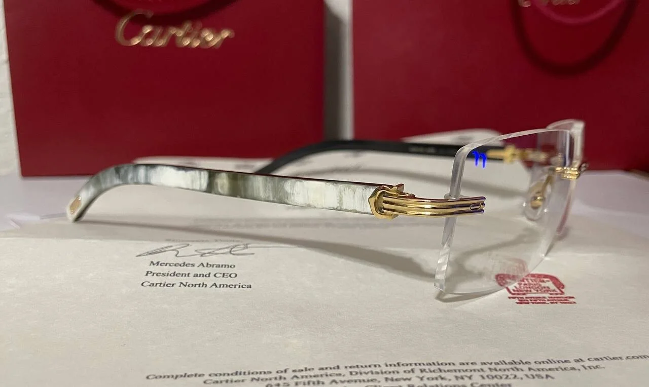 Authentic Cartier Eyeglasses CT0286O 003 Clear Lens Buffalo Sunglasses Buffs 4