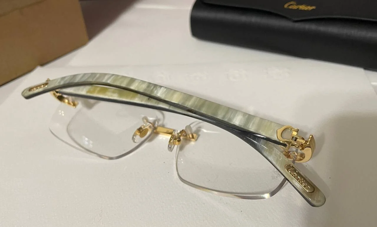 Authentic Cartier Eyeglasses CT0286O 003 Custom Lens Buffalo Sunglasses Buffs