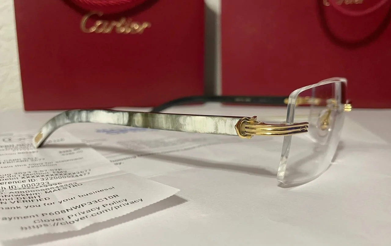 Authentic Cartier Eyeglasses CT0286O 003 Green Lens Buffalo Sunglasses Buffs