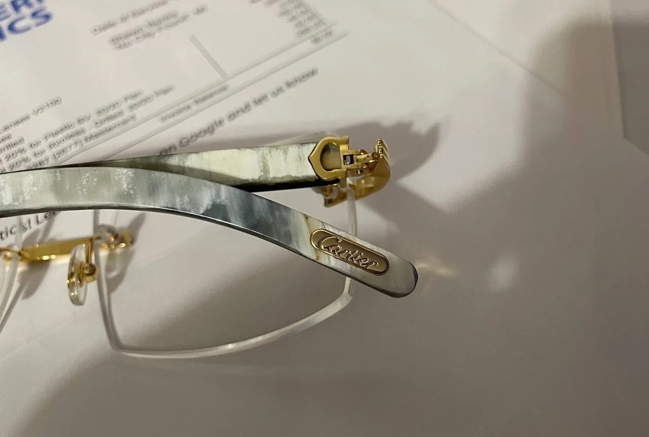 Authentic Cartier Eyeglasses CT0286O 003 Green Lens Buffalo Sunglasses Buffs 3