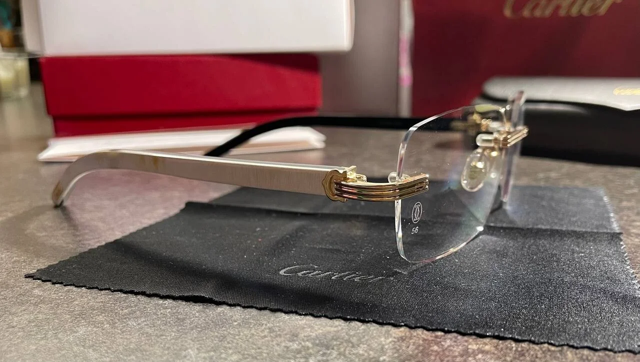 Authentic Cartier Eyeglasses CT0286O 003 Used Buffalo Sunglasses Buffs
