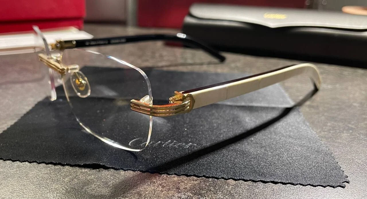 Authentic Cartier Eyeglasses CT0286O 003 Used Buffalo Sunglasses Buffs 4
