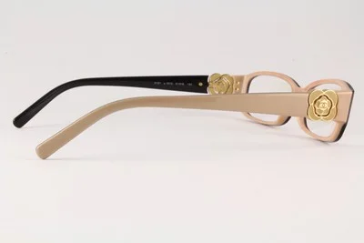 Authentic Chanel Glasses 3131 1013 Black/Beige Camellia 51mm Eyeglasses RX-able 3