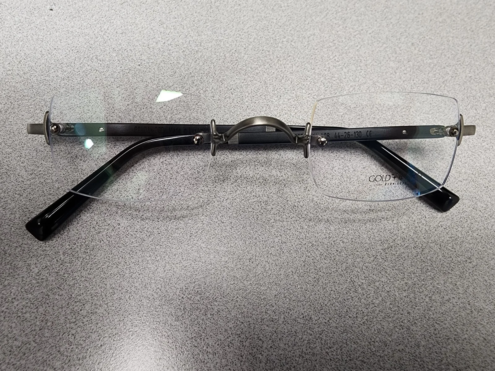 Authentic Gold and Wood Boston 04.A08 rimless glasses, Gold & Wood 3