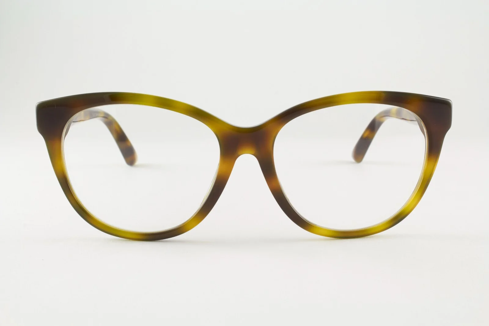 Authentic Gucci GG0211OA 002 53mm Olive Tortoise Cat Eye Asian Fit Glasses Italy