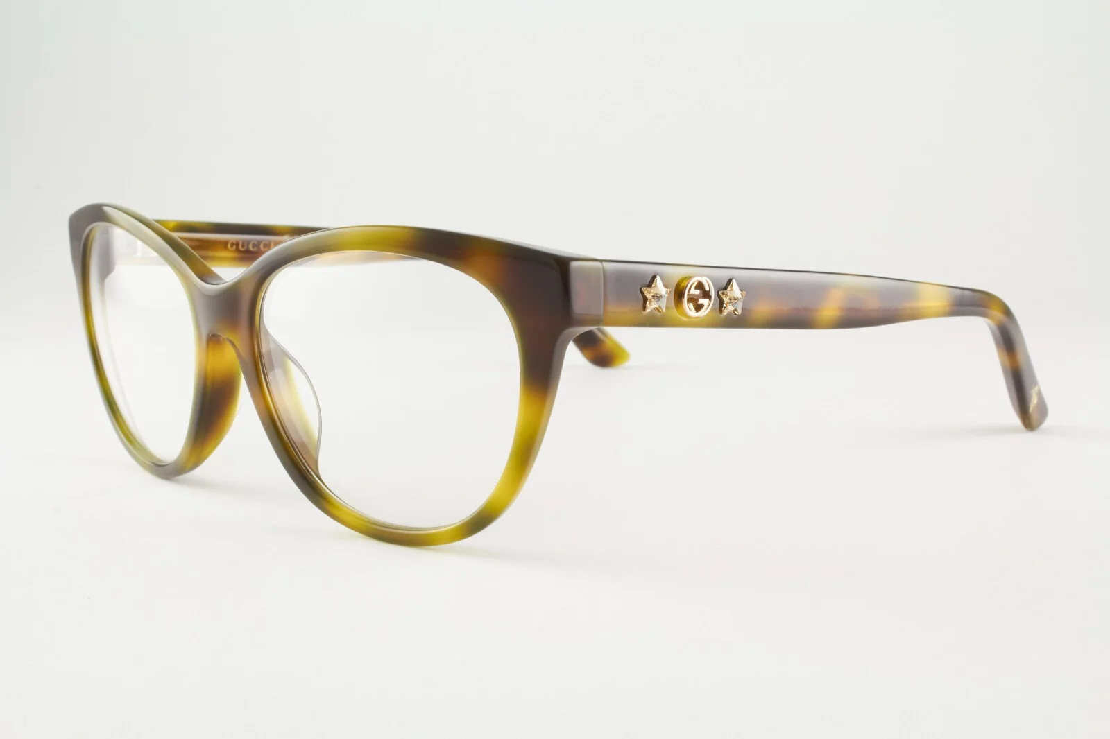 Authentic Gucci GG0211OA 002 53mm Olive Tortoise Cat Eye Asian Fit Glasses Italy 2