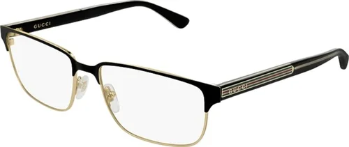 Authentic Gucci RX EyeGlasses GG 0383O-005 Black Gold w/ Demo Lens