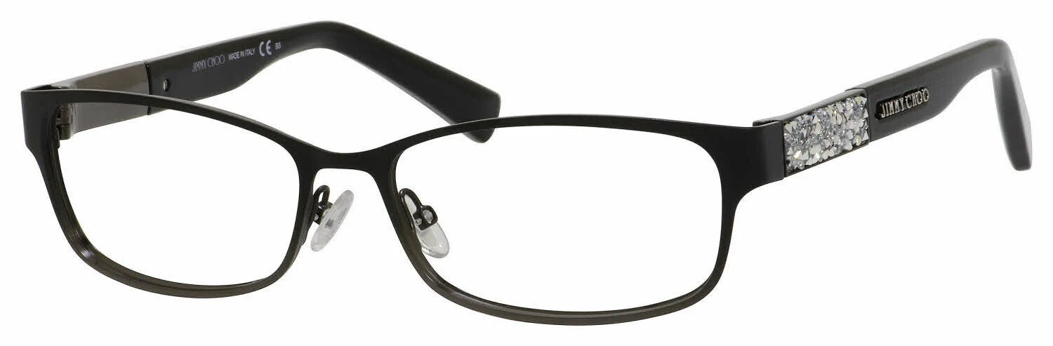 Authentic Jimmy Choo Eyeglasses Rectangular JC124 K18 Black Frames 54MM RX-ABLE