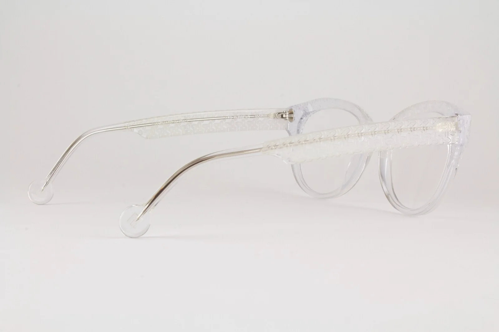 Authentic LA Eyeworks LEO RUBBENS 100E 50mm Frost Crystal Cat Eye Frames Italy 3